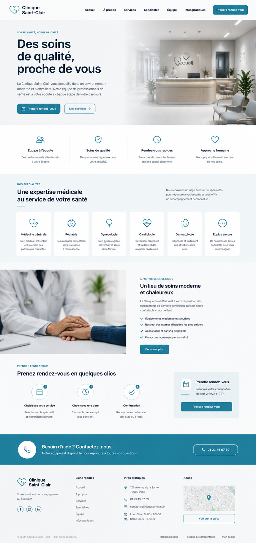 Concept de site pour clinique de santé