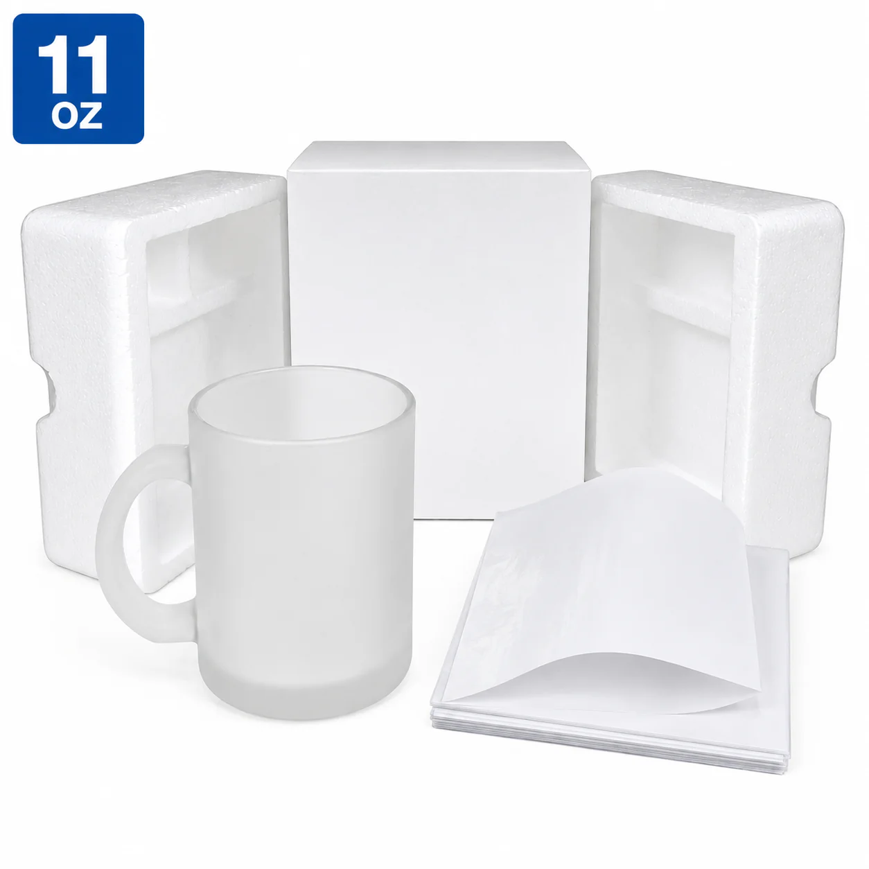 Tasse 11 oz en verre givré personnalisée