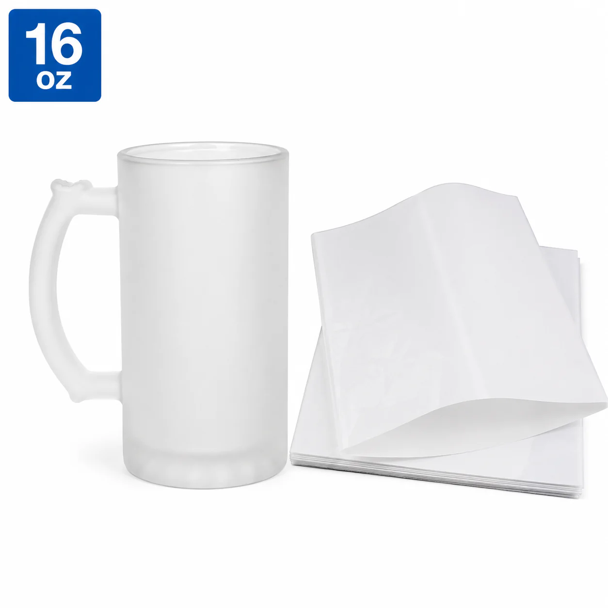Chope à bière 16 oz en verre givré personnalisée