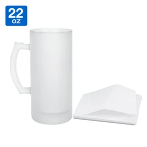 Chope à bière 22 oz en verre givré personnalisée